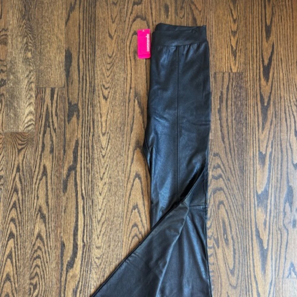 Commando Faux Leather Split-Front Pant - black, size M